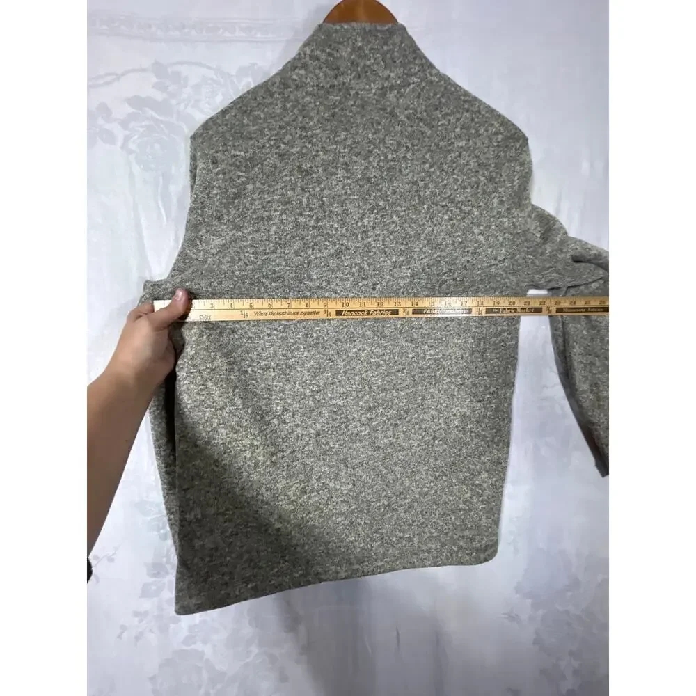 Eddie Bauer Sweatshirt Medium Gray 1/4 Zip Fleece Lined Sweater